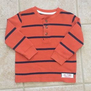 Carter's Boys Striped Thermal Henley Tee Shirt